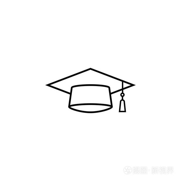 毕业帽线图标, 教育中学插画-正版商用图片039l2k-摄