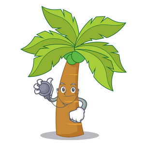 医生棕榈树字符卡通