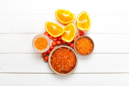 橙色水疗，多汁水果，浴盐