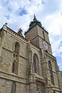 罗马尼亚布拉索夫的一个古老教堂的塔