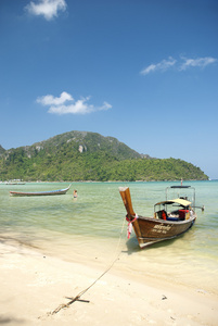 泰国热带KoPhiPhi海滩船