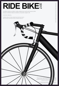 骑自行车海报矢量图