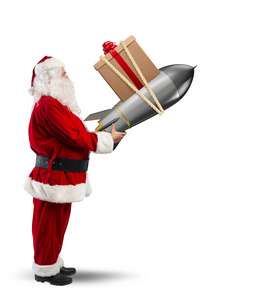 圣诞老人准备发射火箭图片
