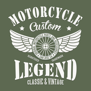 老式摩托车排版, tshirt 图形