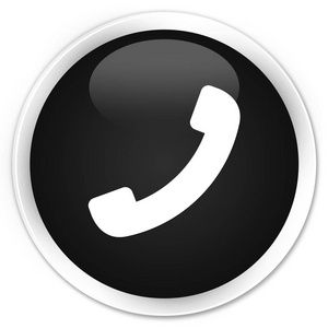 电话图标高级黑色圆形按钮