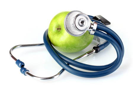 医用听诊器和苹果