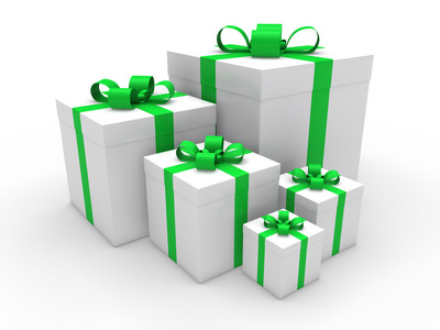 3d 绿色礼品盒圣诞
