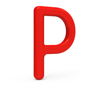 3d 渲染红色字母 P