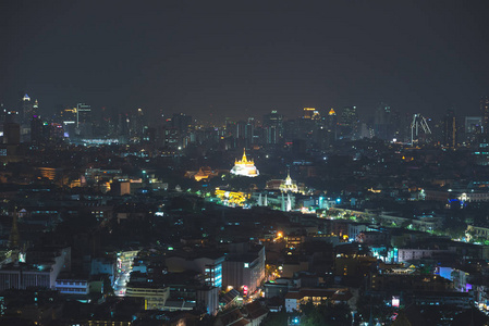 城市景观背景泰国曼谷市夜间照明