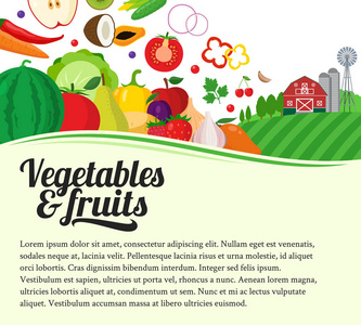 矢量蔬菜和水果插画