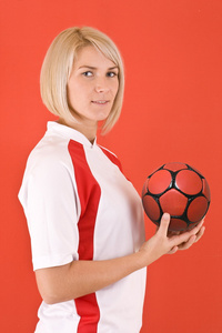 女性手球运动员