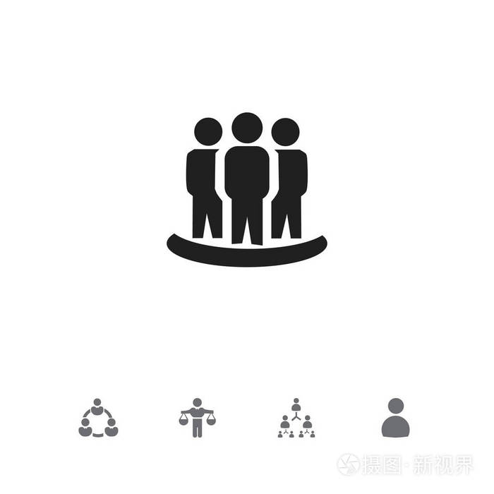 5 可编辑团队图标集.包括男, 层次结构, 伙伴关系和更多的符号.