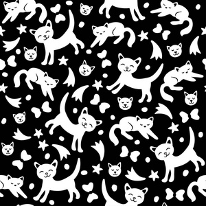 矢量模式与猫和小猫