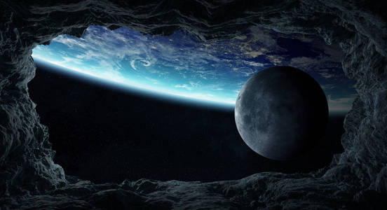 小行星飞近地球3d 渲染元素
