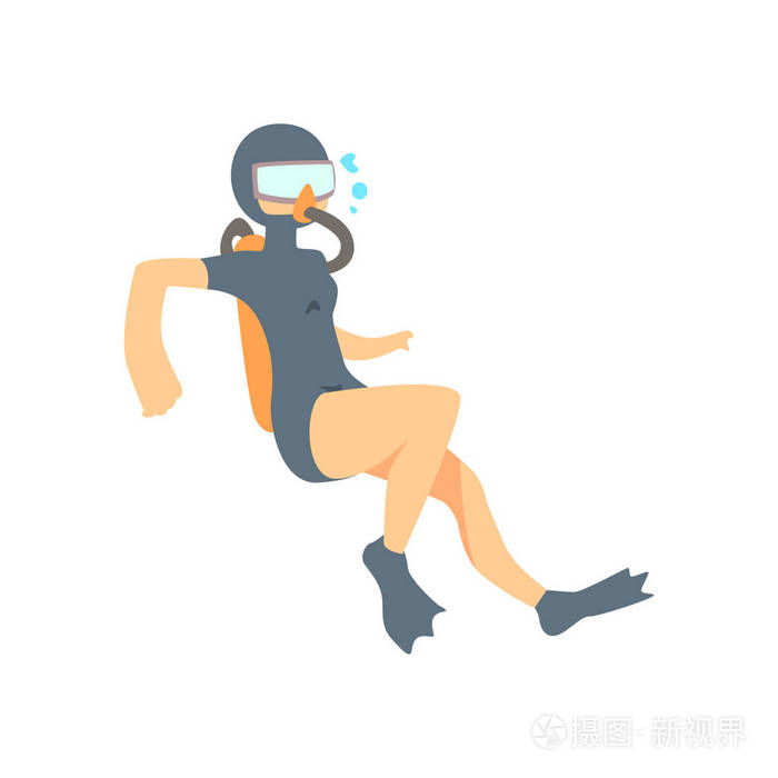 潜水员潜水面罩潜入水中