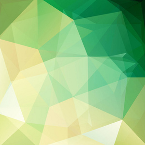 几何图案，多边形三角形矢量在绿色和黄色色调的背景。图模式