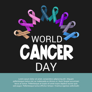 世界癌症日背景的矢量图解