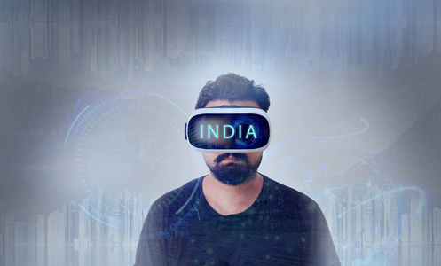 寻找通过 Vr 虚拟现实 眼镜的家伙印度