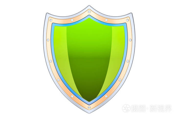 绿色盾牌 3d 渲染