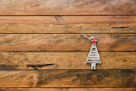 圣诞背景。木桌仿古装饰