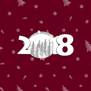 2018新年背景。矢量插图