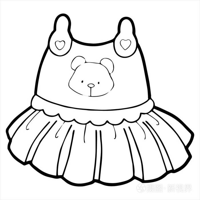 矢量图的卡通 childrendress 在白色的背景