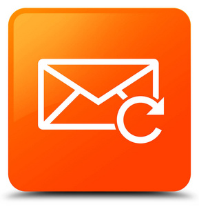 刷新电子邮件图标橙色方形按钮