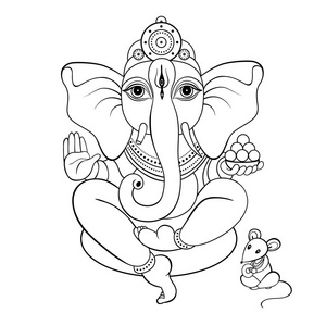 莲花体式中的 Ganapati 禅修