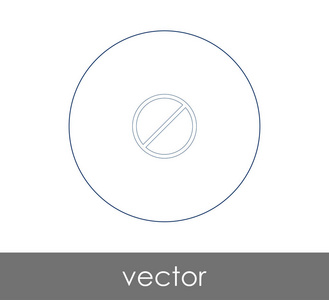用于 web 设计和应用的禁止标志图标, 矢量插图