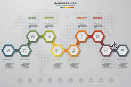 简单与可编辑的 10 个步骤过程。简单  编辑抽象设计元素。矢量