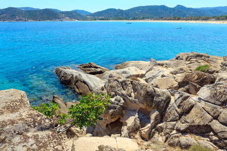 夏季海岸希腊哈尔基迪基。