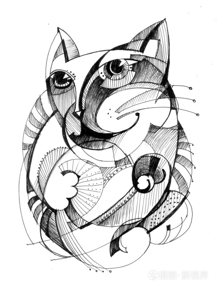 猫抽象画