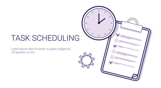 任务调度有效规划概念时间管理模板具有复制空间的 Web 横幅