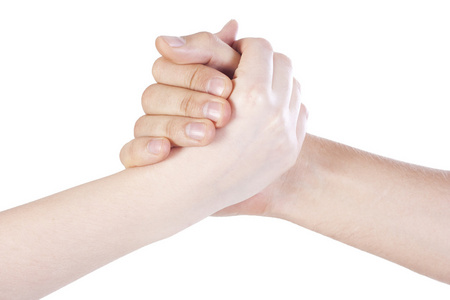 两只手握手