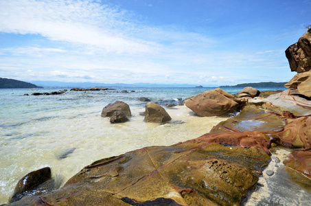 美丽的海景在沙巴岛图片