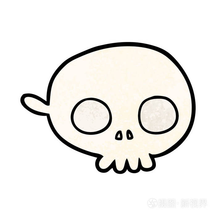 白色背景下卡通头骨的矢量图解设计