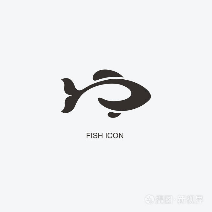 鱼标志模板的设计.海鲜餐厅图标