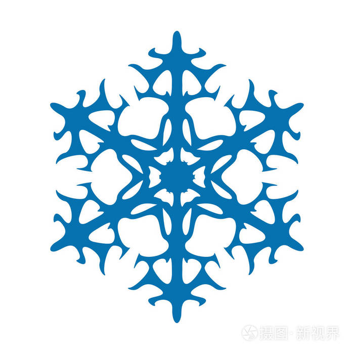 冬季白色圣诞雪花片水晶元素.天气例证冰汇集.圣诞节霜平隔离剪影符号
