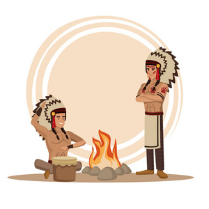 美国印第安人卡通