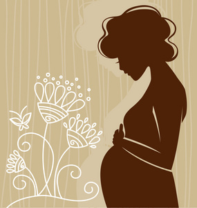 孕妇在鲜花