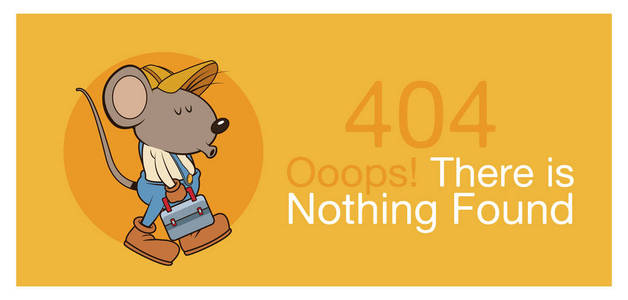 错误404与滑稽的老鼠横幅