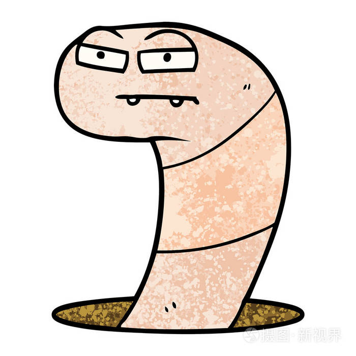 卡通蠕虫的矢量插画