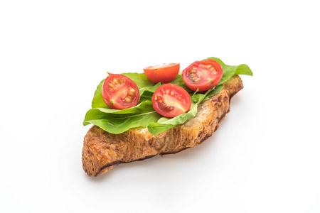 番茄羊角面包三明治健康或纯素食的食物风格
