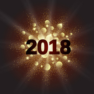 金色亮片快乐新的一年 2018