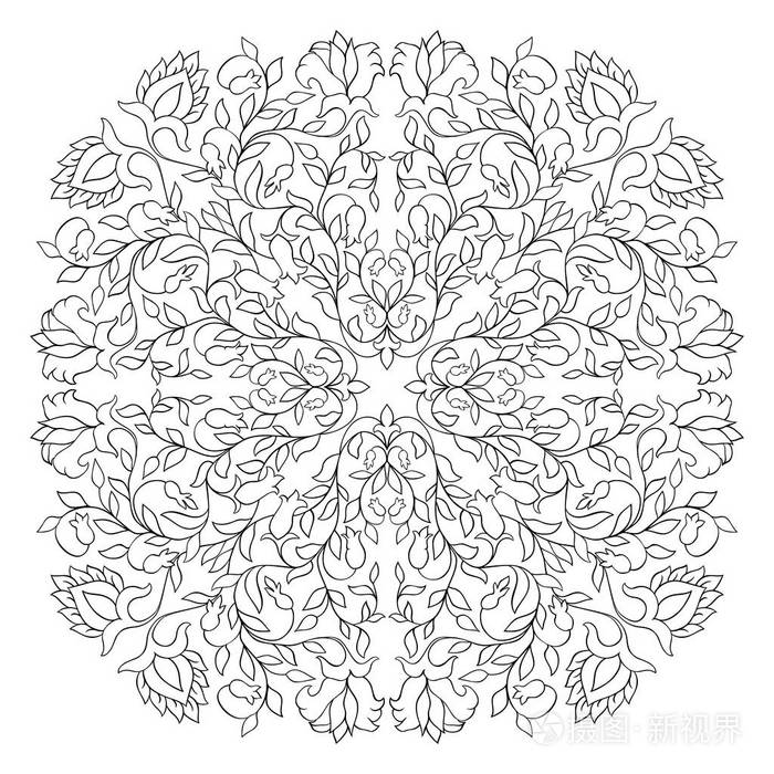 掐丝花卉图案插画-正版商用图片03u0gf-摄图新视界