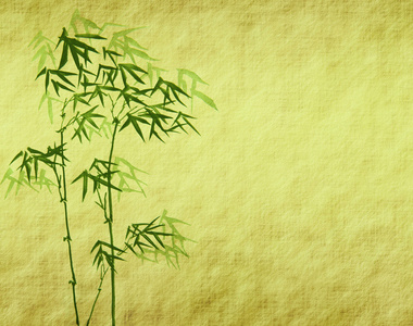 中国竹树与手工纸纹理设计图片