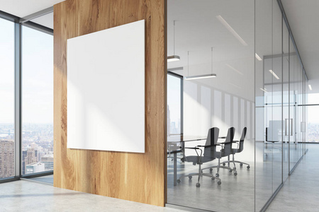 木材和玻璃等候区和会议室图片