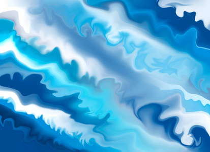 美丽的背景与蓝色海浪例证, 原始的艺术性, 背景
