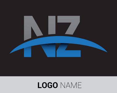 新西兰字母徽标, 您的企业和公司的初始徽标标识