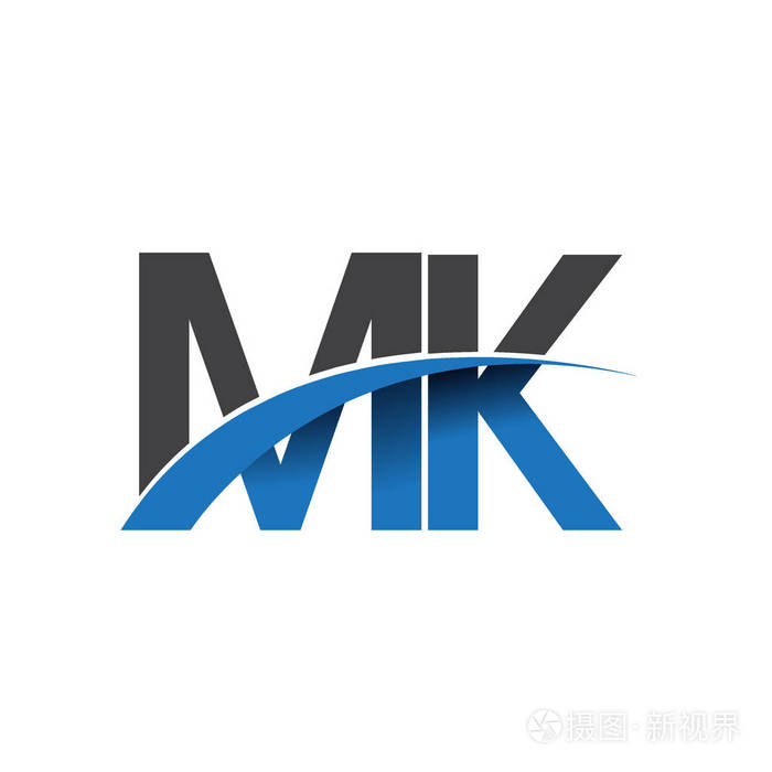 mk 字母徽标, 您的企业和公司的初始徽标标识